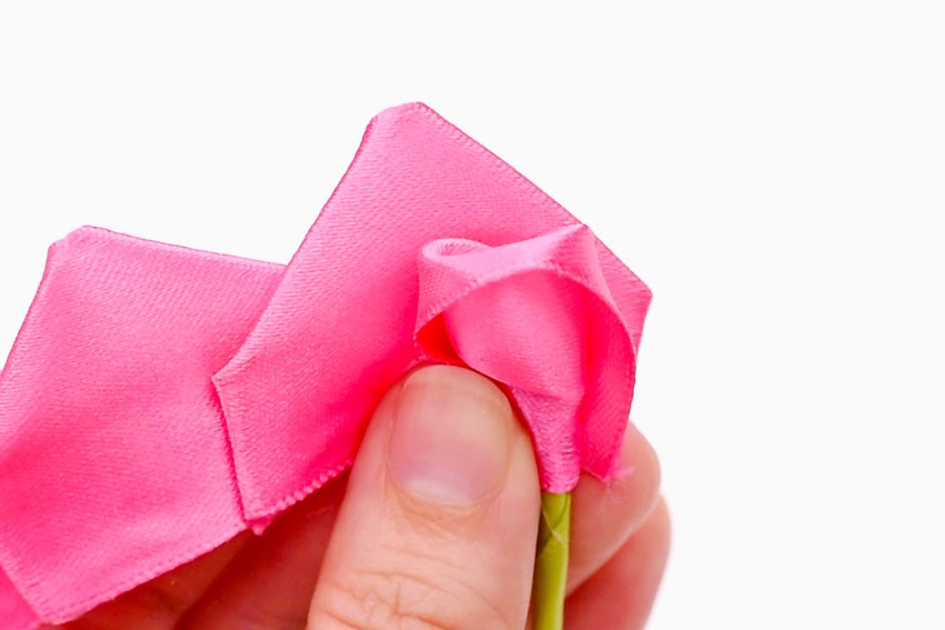 ribbon rose kids craft instruction image 19