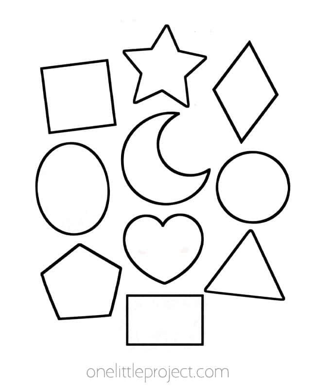 shapes coloring pages kids craft instruction image 11