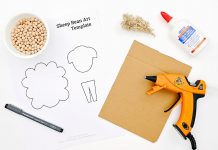 Easy Sheep Bean Art Tutorial for Kids sheep bean art kids craft instruction image 1