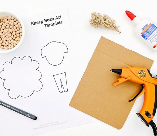 Easy Sheep Bean Art Tutorial for Kids sheep bean art kids craft instruction image 1
