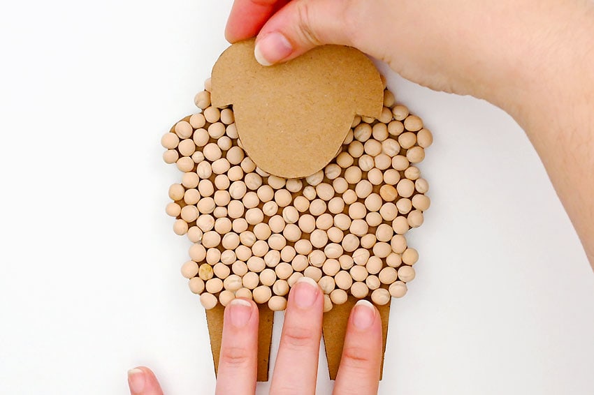 sheep bean art kids craft instruction image 9