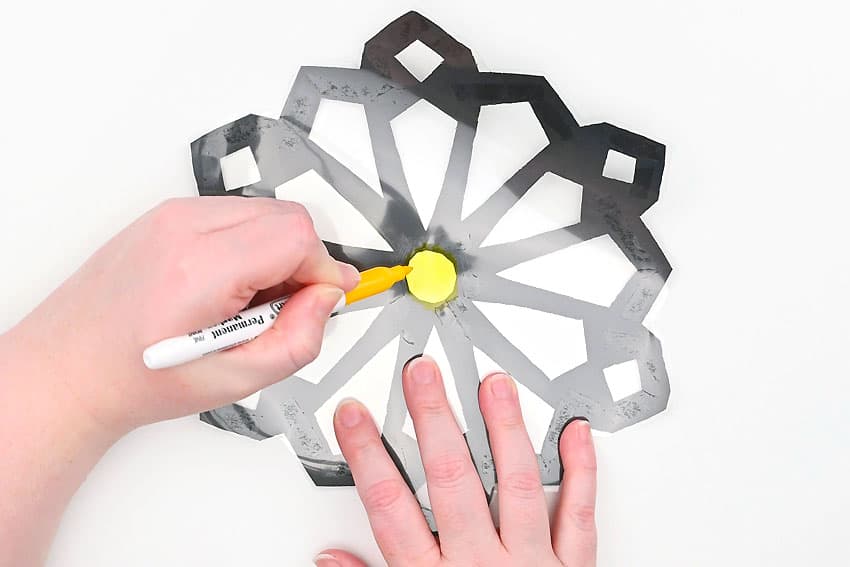 snowflake suncatcher kids craft instruction image 18