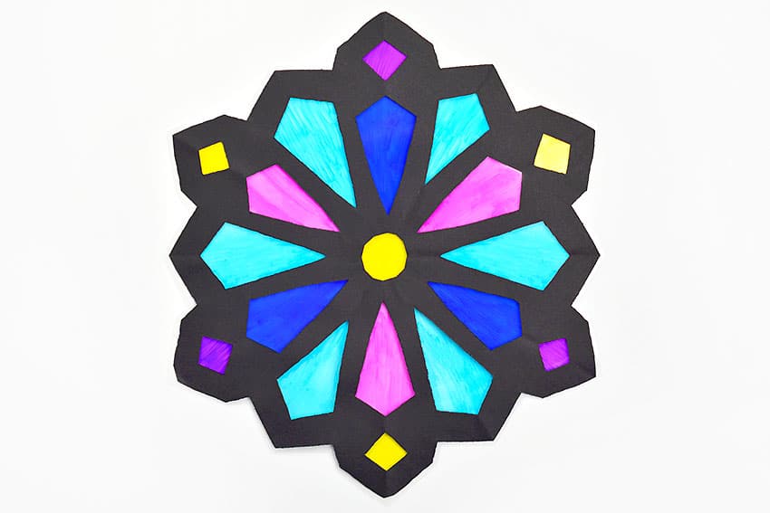 snowflake suncatcher kids craft instruction image 20