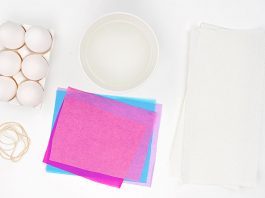 Easy Tissue Paper Dyed Easter Eggs Tutorial for Kids tissue paper dyed easter eggs paper craft instruction image 1