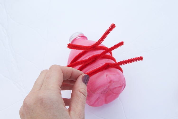 water bottle love bugs kids craft instruction image 2