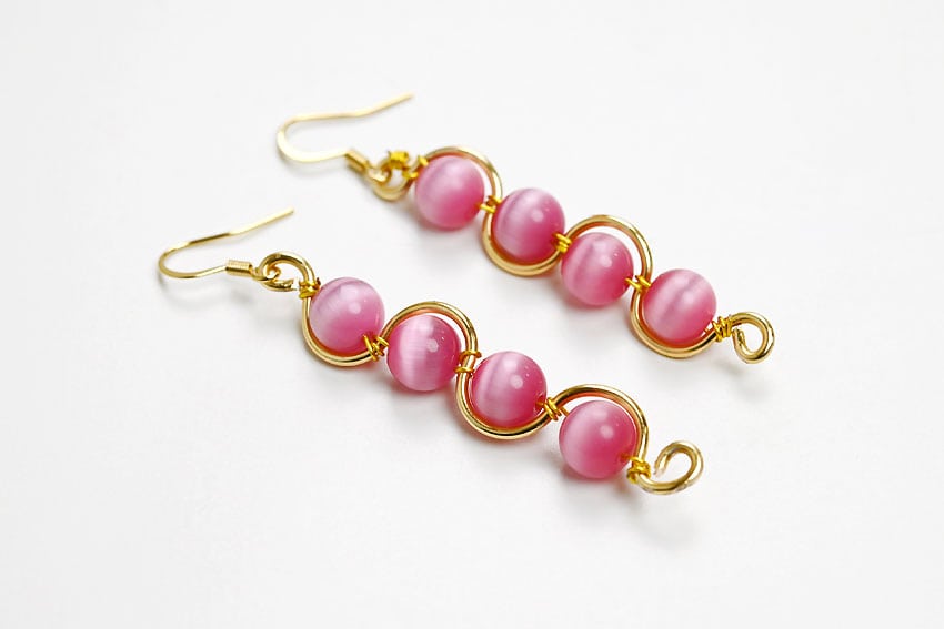 wire wrapped earrings kids craft instruction image 14