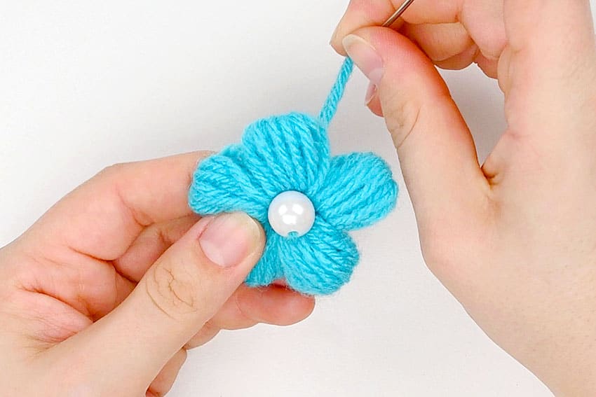 yarn flower crochet yarn craft instruction image 23