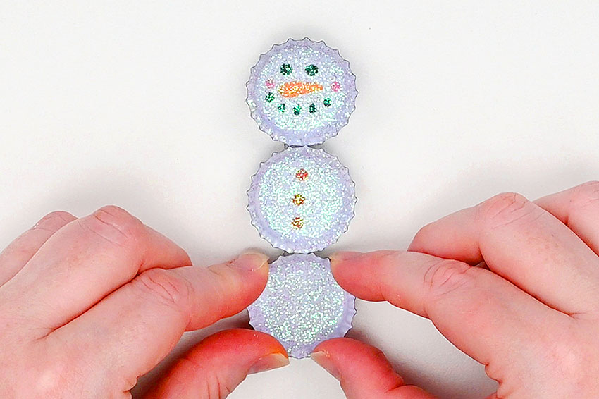 bottle cap snowman kids craft instruction image 12