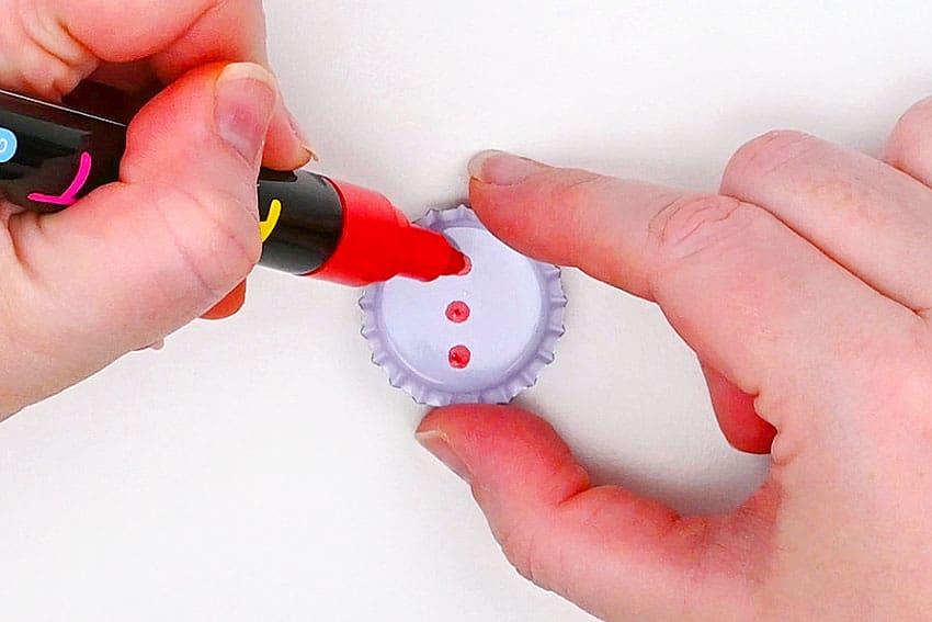 bottle cap snowman kids craft instruction image 5