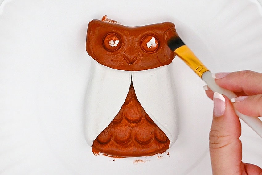 clay owl kids craft instruction image 17
