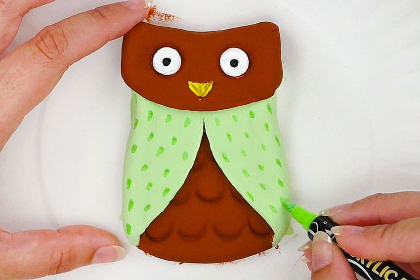 clay owl kids craft instruction image 21