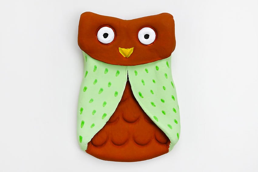 clay owl kids craft instruction image 22