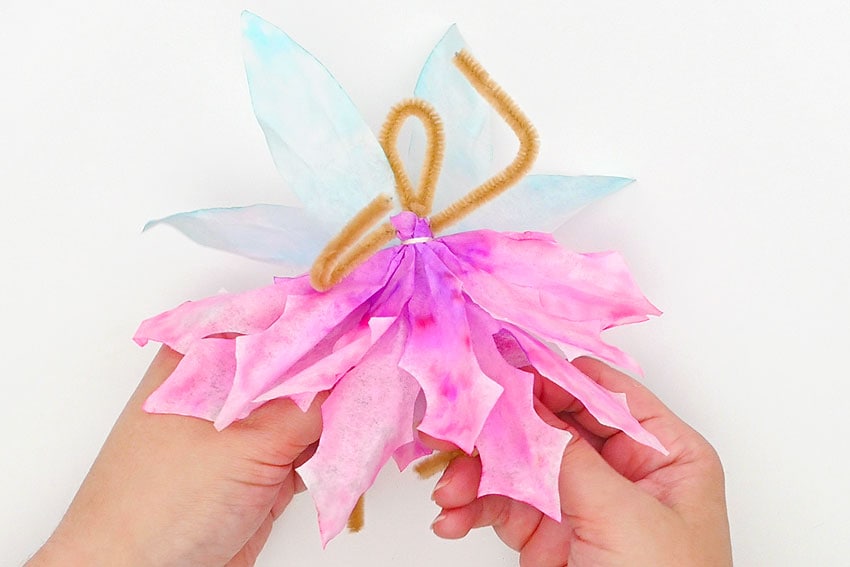 coffee filter fairies kids craft instruction image 24