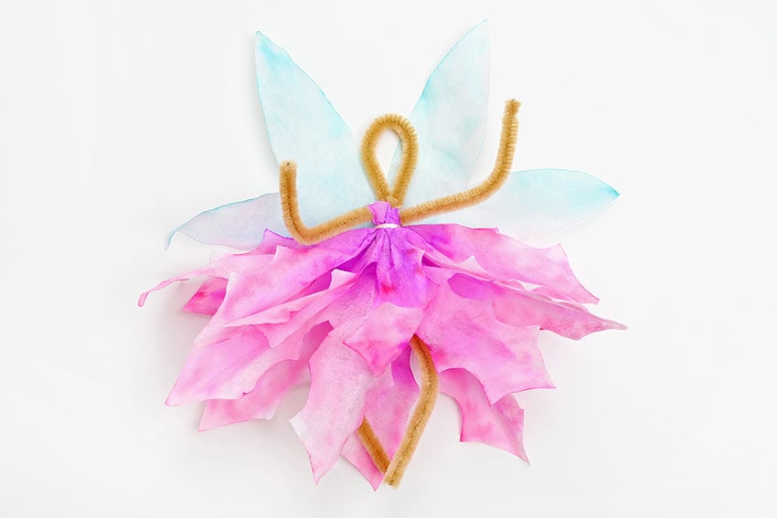 coffee filter fairies kids craft instruction image 25