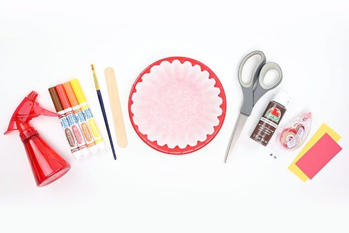 coffee filter turkey kids craft instruction image 1