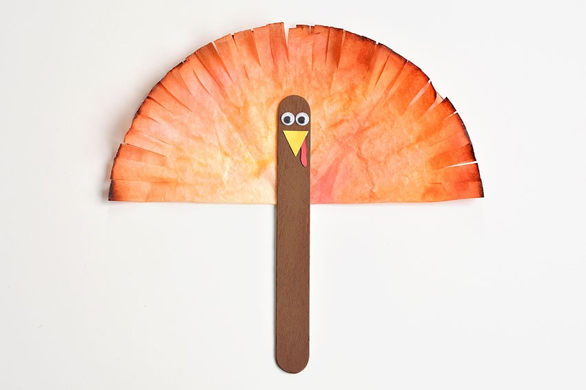 coffee filter turkey kids craft instruction image 18