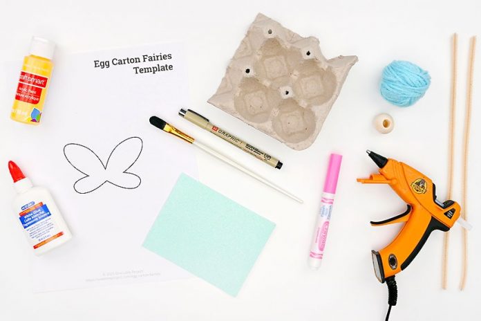 easy-egg-carton-fairies-tutorial-for-kids-instruction-1 egg carton fairies crochet yarn craft instruction image 1