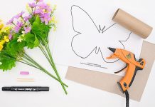 Easy Floral Paper Roll Butterfly Tutorial for Kids floral paper roll butterfly paper craft instruction image 1