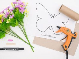 Easy Floral Paper Roll Butterfly Tutorial for Kids floral paper roll butterfly paper craft instruction image 1