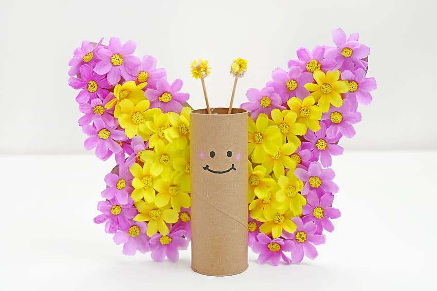 floral paper roll butterfly paper craft instruction image 16