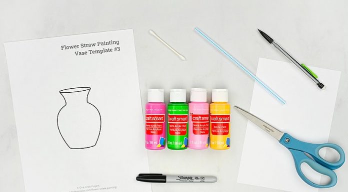 Easy Flower Straw Painting Tutorial for Kids flower straw painting painting craft instruction image 1