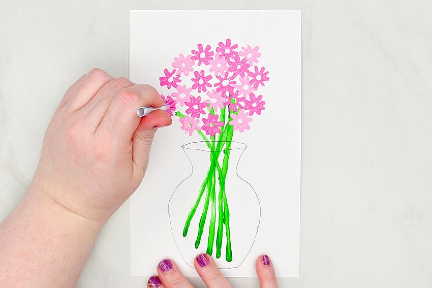 flower straw painting painting craft instruction image 12
