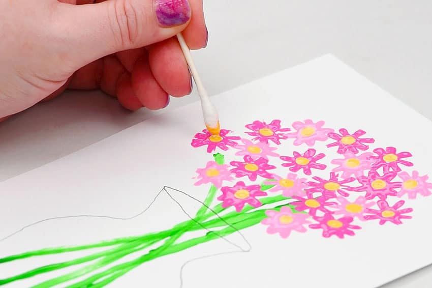 flower straw painting painting craft instruction image 14