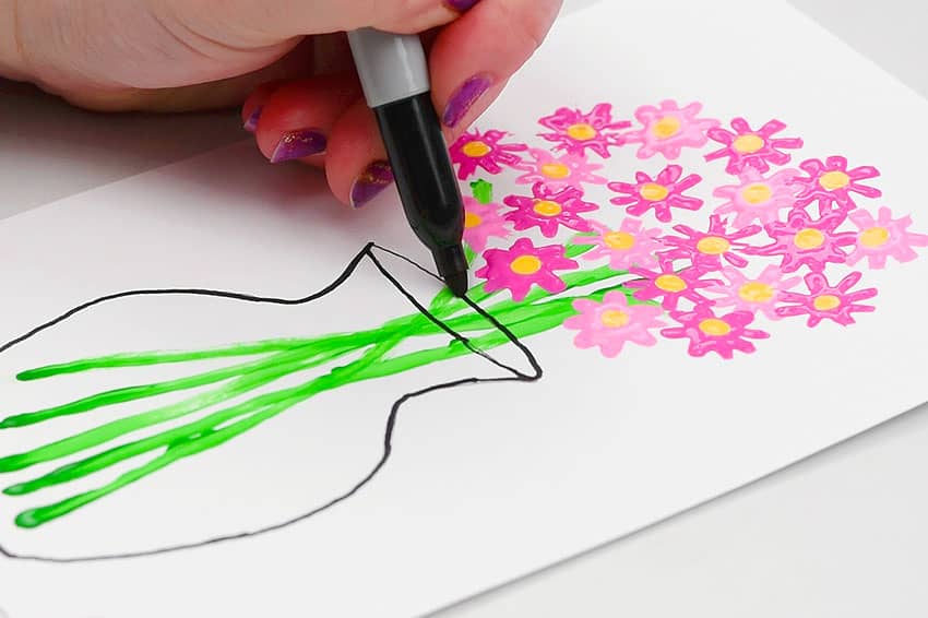 flower straw painting painting craft instruction image 15