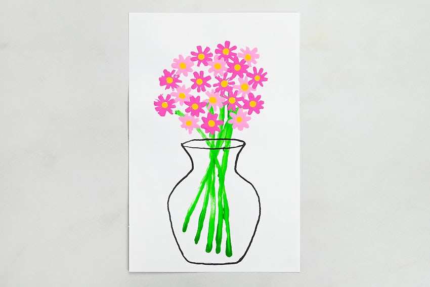 flower straw painting painting craft instruction image 16