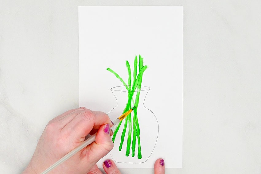 flower straw painting painting craft instruction image 4