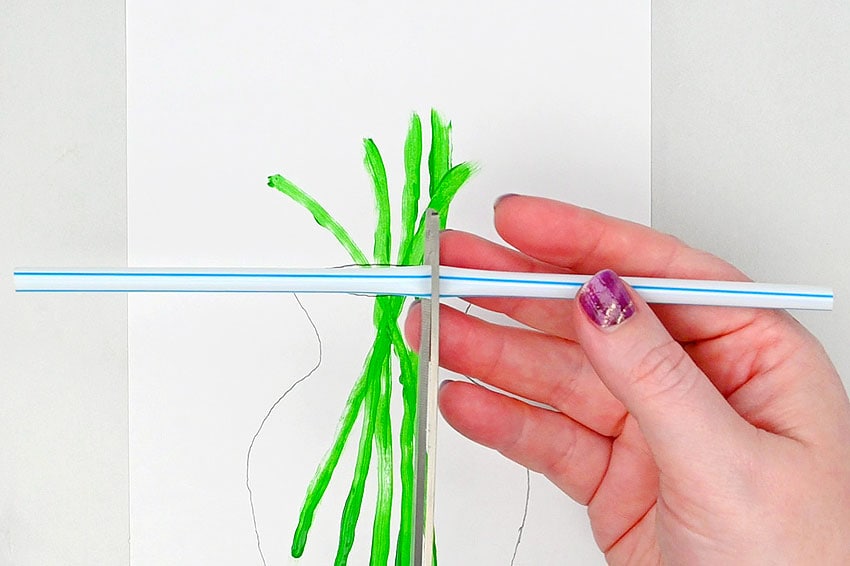 flower straw painting painting craft instruction image 5
