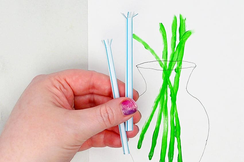 flower straw painting painting craft instruction image 8