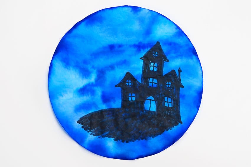 haunted house coffee filter kids craft instruction image 10