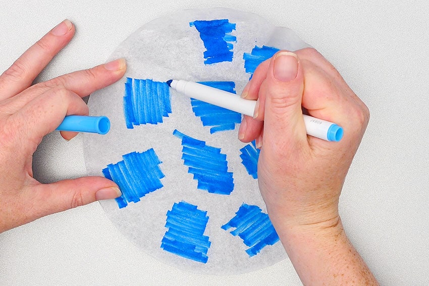 haunted house coffee filter kids craft instruction image 3