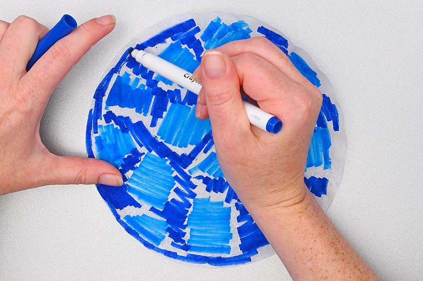 haunted house coffee filter kids craft instruction image 4