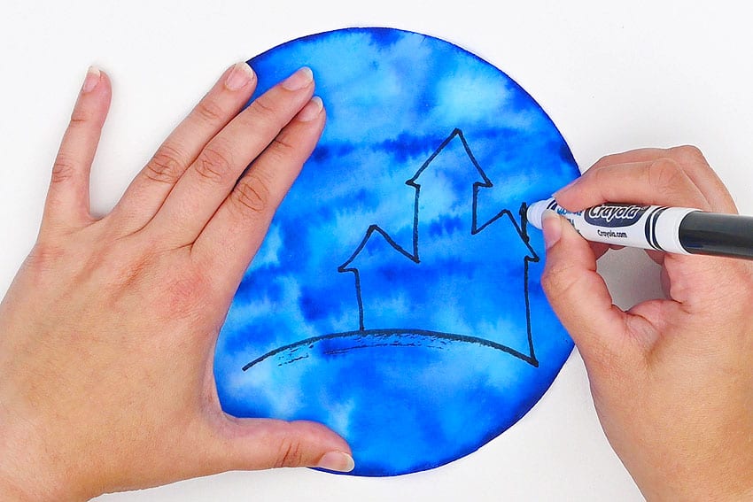 haunted house coffee filter kids craft instruction image 8