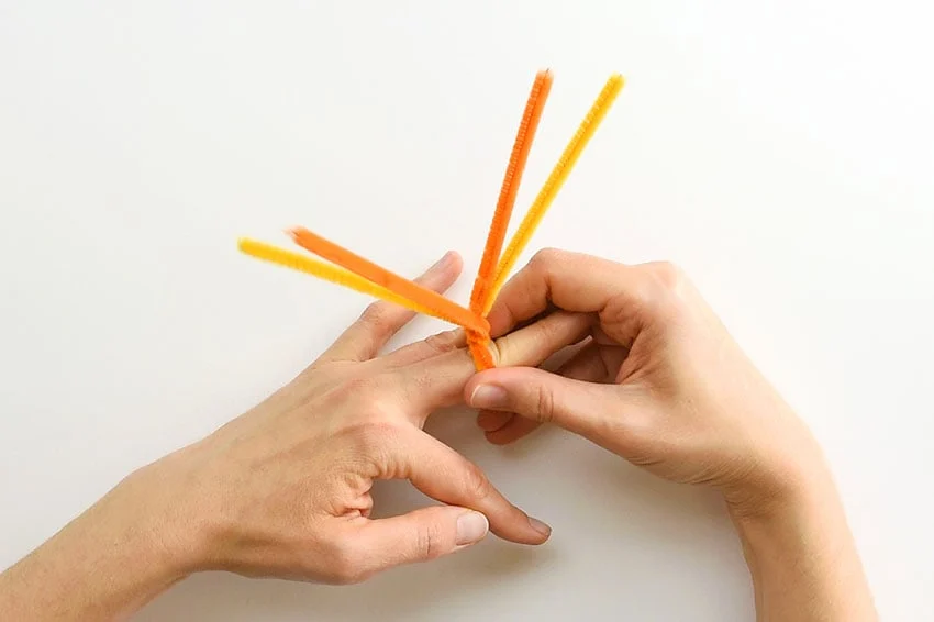 pipe cleaner butterfly rings kids craft instruction image 4