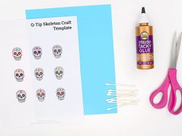 Easy Q Tip Skeleton Tutorial for Kids q tip skeleton kids craft instruction image 1
