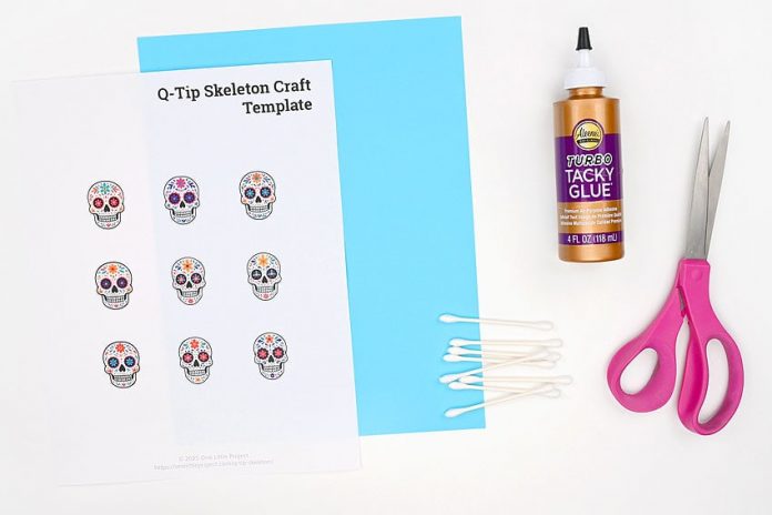 easy-q-tip-skeleton-tutorial-for-kids-instruction-1 q tip skeleton kids craft instruction image 1
