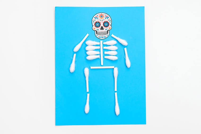 q tip skeleton kids craft instruction image 14