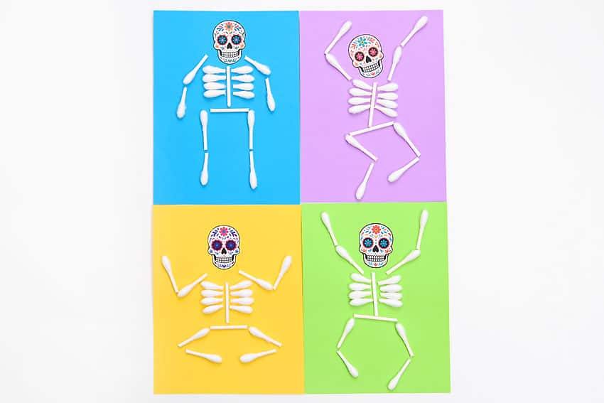 q tip skeleton kids craft instruction image 15