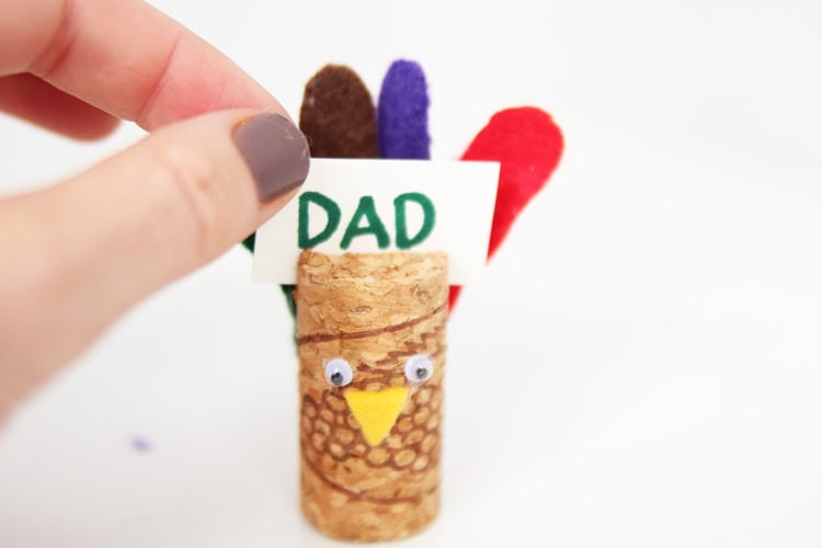 wine cork turkeys kids craft instruction image 4